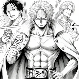 beppe grillo in one piece, manga, highly detailed, digital art eichiro oda style, line art