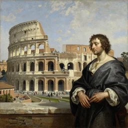 Rome city, oil on canvas, extremely detailed, artstation, by HR giger and Caravaggio