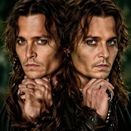symmetry!! portrait of johnny depp starring in the lord of the rings as aragorn, detailed - face!!, wide - angle!!, cinematic, intricate, elegant, highly detailed, film still, nikon, canon eos, zeiss lens, dramatic lighting, sharp - focus!!, photography!!