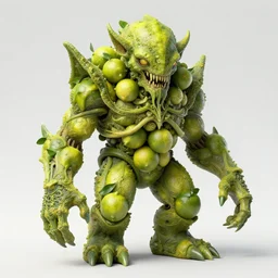 lovecraftian eldritch monster made of limes by wayne barlowe. 8 k intricate details hypermaximalist 2 d