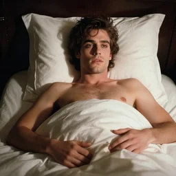 a super 8 dream sequence of prince in bed dreaming, lighting by delphin enjolras, make up by grace jones, artstation, ultrarealistic