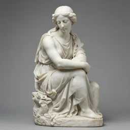 a beautiful sculpture. her cell is as bare as mine. she is sitting in the middle, hugging her knees, wrapped in a toga - like garment. by klaus janson doom