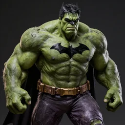 the hulk as batman, 8 k, realistic, photo real, smooth, sharp, intricate detail, hyper detail, dramatic lighting, dramatic shading