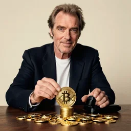 jack nicholson selling bitcoin, commercial photo