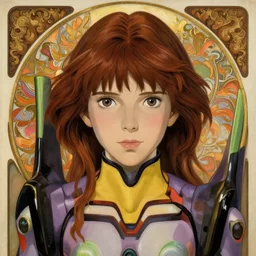 painting, young girl, beautiful face, gorgeous, face visible, halo, cinematic lighting, highly detailed eva suit, wallpaper, extremely detailed, sharp focus, by studio ghibli, lise deharme, alexander jansson, paul lehr, tim white, hans zatzka, george stubbs, louis wain, alphonse mucha, intricate, beautiful, award winning, trending on art