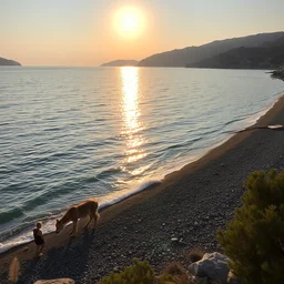 a beach in greece morning