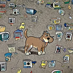 Photograph of Brian From the cartoon Family Guy as areal dog. by Henri Cartier-Bresson,Tri-X ISO 400 film, 50mm F1. 2 Noctilux lens, shutter speed 1/125