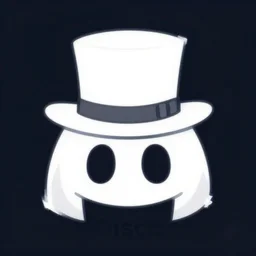 the discord logo with a white tophat, hd
