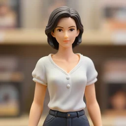 figurine of walter white depicted as a woman wearing an elegant summer blouse, personification, official store photo, symbolization, commercial photo, featured on amiami, lovecraftian, 8 k, 8 5 mm, beautiful composition, smooth curves