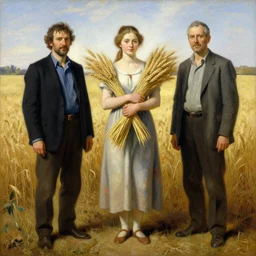 Solomon Joseph Solomon and Richard Schmid and Jeremy Lipking painting full length portrait painting of a young woman carrying a sheaf of wheat