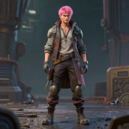 full body character, indiana jones, pink hair, cyberpunk intricate streetwear, dystopian, trending on artstation, beautiful, intricate complexity, digital painting, anime, disney, pixar, 8 k, hd, dof, kodak film, volumetric lighting, subsurface scattering, photorealistic, octane render, extreme details