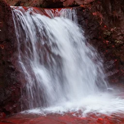 red waterfall