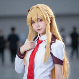 photo : a russian model cosplaying as yuuki asuna