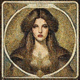 head-on symmetrical centered painted portrait, Dorra Zarrouk as a D&D wizard, ornate robes, art nouveau, tarot card style, fantasy, intricate, elegant, highly detailed, smooth, sharp focus, illustration, artstation, in the style of Artgerm and Anna Podedworna and Alex Ross and Mucha