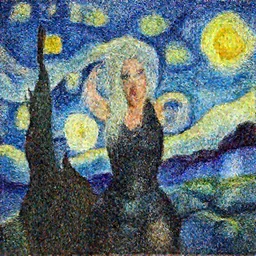 A painting of Lady gaga in the style of Vincent van Gogh, starry night, blue yellow. perfectly-centered-painting of Lady Gaga, film still, dynamic action pose, insane detail, intricate, highly detailed, Zeiss Lens, DSLR photography, smooth, sharp focus, 8K