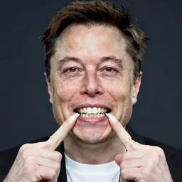 elon musk with two very large front teeth that stick out