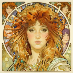realistic detailed face portrait of an elaborately dressed beautiful lionfish queen by alphonse mucha, ayami kojima, amano, charlie bowater, karol bak, greg hildebrandt, jean delville, and mark brooks, art nouveau, pre - raphaelite, gothic, neogothic, coral reef by ernst haeckel, fantasy character concept design, moody colors