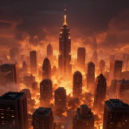 city on fire greg rutkowski, digital art, volumetric fog, ue 4, ue 5, unreal engine 5,