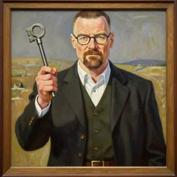 anime key visual of walter white in battlefield 1, style of jamie wyeth james gilleard edward hopper greg rutkowski acrylic painting, preserved museum piece, historical