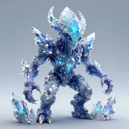 a alien monster made of crystal gems, bioluminiscense, fantasy art