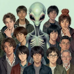 portrait of an alien, by artgerm, tooth wu, dan mumford, beeple, wlop, rossdraws, james jean, marc simonetti, artstation giuseppe dangelico pino and michael garmash and rob rey and greg manchess and huang guangjian and makoto shinkai