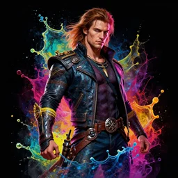 steve harrington splash art graphic design color splash high contrasting art, fantasy, highly detailed, art by greg rutkowski