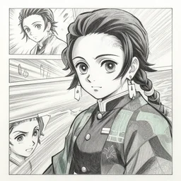 a very detailed pencil drawing of emma watson in demon slayer manga panel, action lines, greg rutkowski, in field high resolution, dynamic pose, landscape, portrait, action, hyper realistic, manga, koyoharu gotouge, sakuga