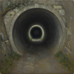 The tunnel of fear by Karel Thole, oil on canvas