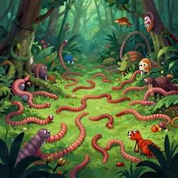 jungle of worms, crawing everywhere, attacking animals, infestation, VHS, 80's movie