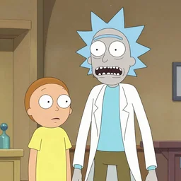 Rick and Morty in a pixar movie, Hyperdetailed, 8k
