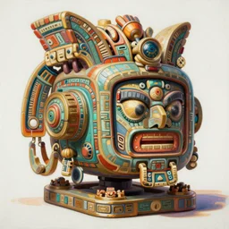 anime aztec computer, intricate oil painting by greg rutkowski, trending on artstation
