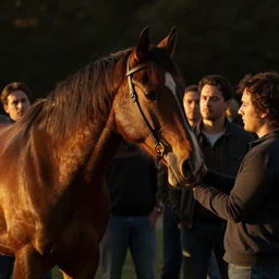 horse on man, volumetric lighting, beautiful, golden hour, sharp focus, ultra detailed, cgsociety by leesha hannigan, ross tran, thierry doizon, kai carpenter, ignacio fernandez rios, noir photorealism, film
