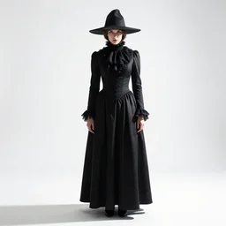 petite victorian ghost hunter, cinematic studio photo, full body, standing, isolated on a pure white background, centered, whole figure in frame, sharp focus, studio lighting