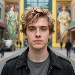 bo burnham, hyperrealistic portrait, bladerunner street, art of elysium by jeremy mann and alphonse mucha, fantasy art, photo realistic, dynamic lighting, artstation, poster, volumetric lighting, very detailed face, 4 k, award winning