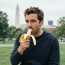 marcel eris in washington eating a banana