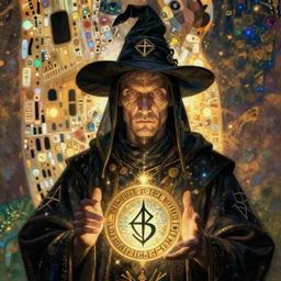 plague doctor, witchcore sigils, holistic herbal medicine, cybermystic powers, artstation by klimt mucha and dan mumford
