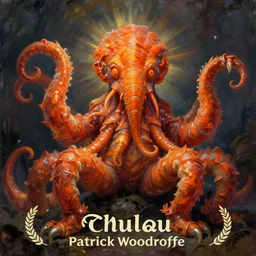 zoological portrait of orange cthulhu by patrick woodroffe