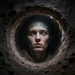 portrait of hollow earth, dramatic lighting, hyper realism,