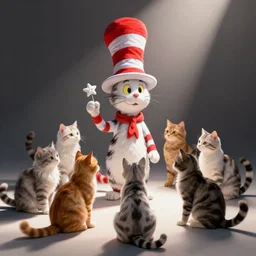 cats party in the style of Dr. Seuss