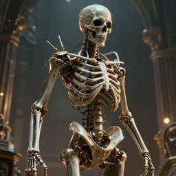Cyberpunk Skeleton, realistic 4k octane beautifully detailed render, 4k post-processing, highly detailed, intricate complexity, epic composition, magical atmosphere, cinematic lighting, masterpiece, ultra hd