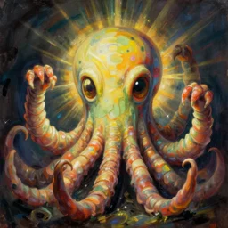 portrait of kawaii cthulhu by greg rutkowski in the style of egon schiele