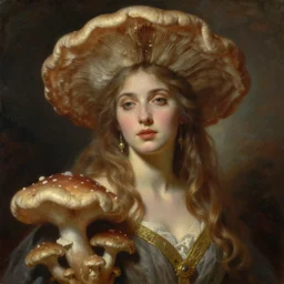 detailed portrait of a beautiful fungal priestess, art by Ivan Aivazovsky