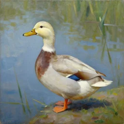 a duck on the prowl oil painting nina tokhtaman valetova