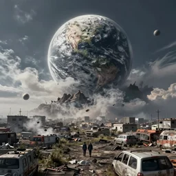 a 4k image of the end of the world made by Simon Stålenhag, volumetric lighting, 4k, realistic, octane render, unreal engine,