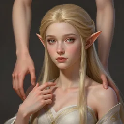 beautiful elven princess, accurate anatomy, only two hands, highly detailed, digital painting, artstation, concept art, smooth, sharp focus, illustration, Unreal Engine 5, 8K, art by Michael Whelan and edgar maxence