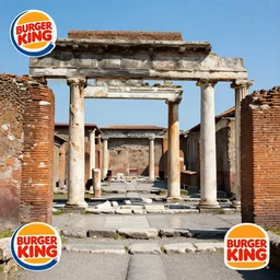 an advert of burger king found in the ruins of pompeii
