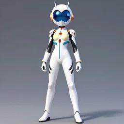mecha magical girl with a heart visor helmet, Tokusatsu Suit, vaporwave full body character portrait, digital art spirited away