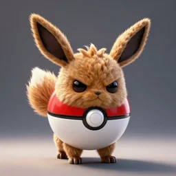 fan artist rendering of an angry fuzzy eevee evil pokeball eevee high resolution CGsociety