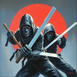 1 9 7 9 retro box art. ninja stealth. keith parkinson and drew struzan. oil on canvas. classics