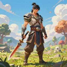 asian warrior looking down, dndbeyond, bright, colourful, realistic, dnd character portrait, full body, pathfinder, pinterest, art by ralph horsley, dnd, rpg, lotr game design fanart by concept art, behance hd, artstation, deviantart, hdr render in unreal engine 5